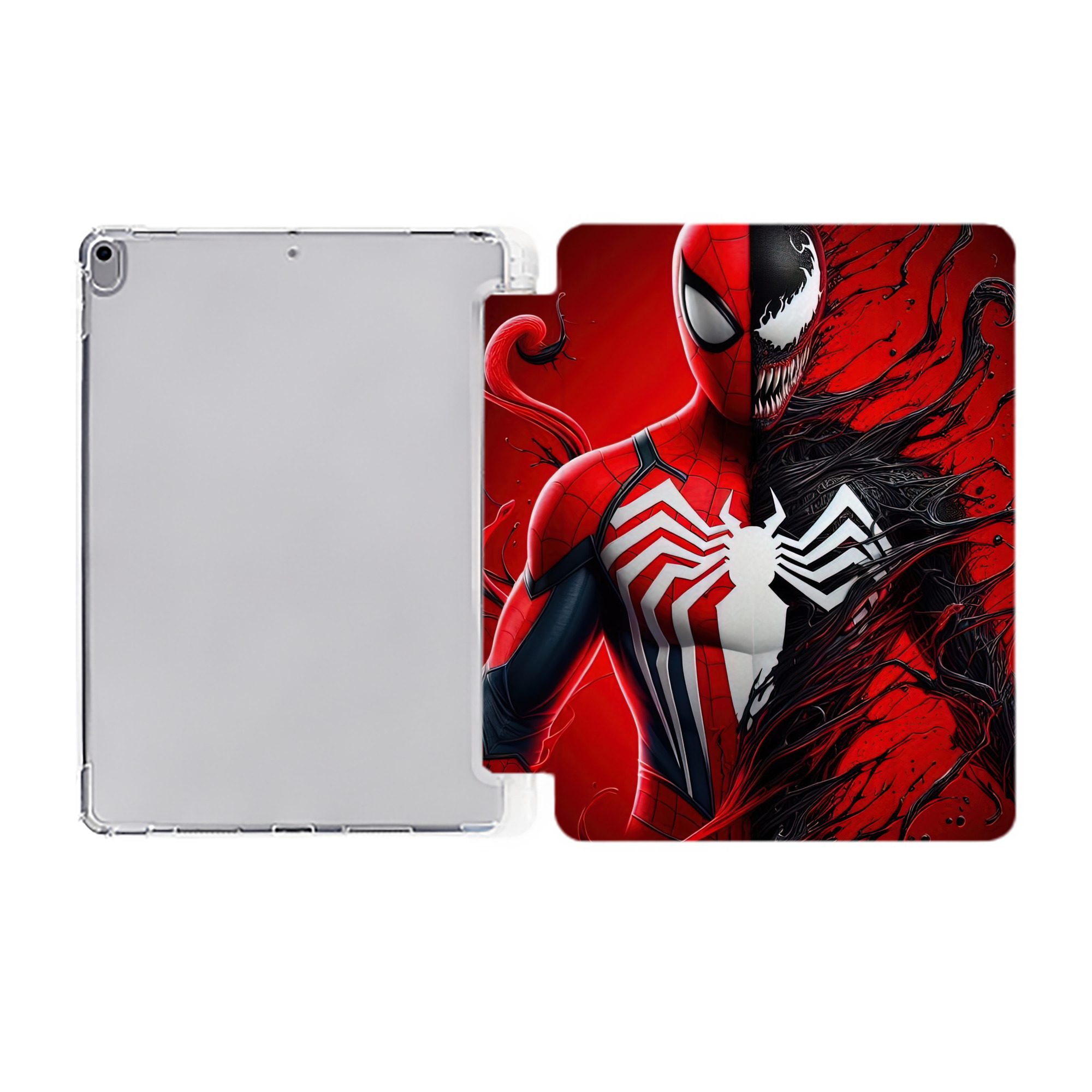 （画像用） Spider Man スパイダーマン IPad ケース ペン収納付き 三つ折りスタンド PUレザー×シリコン 対応機種9.5/10.5/10.9インチ